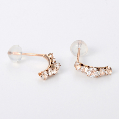 ピンクゴールドピアス