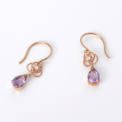 ピンクゴールドピアス