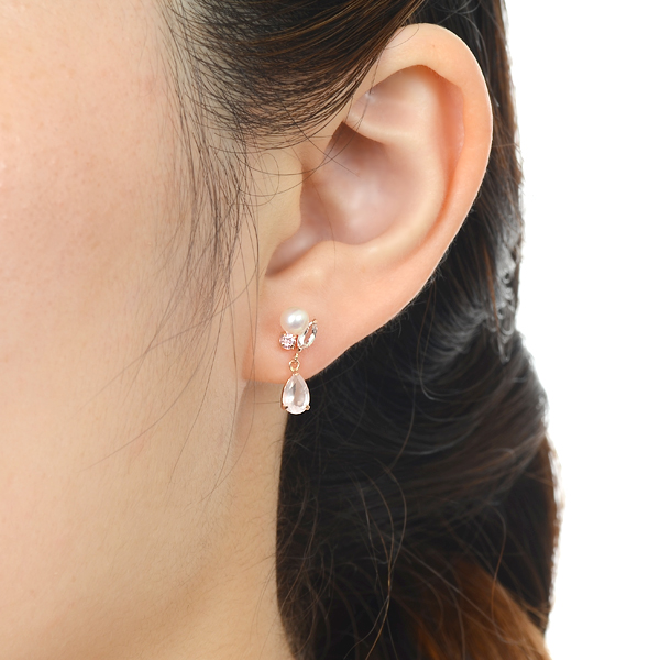 ピンクゴールドピアス