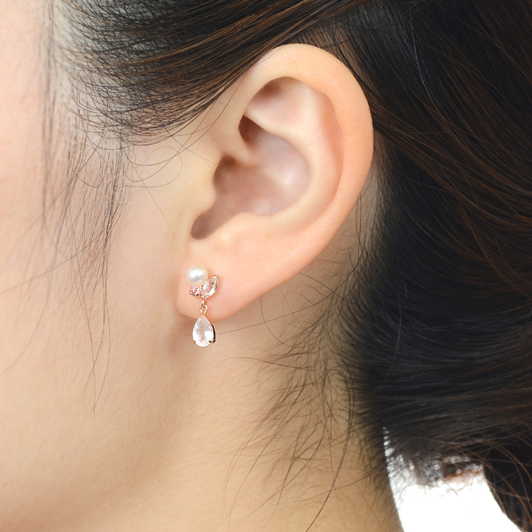 ピンクゴールドピアス