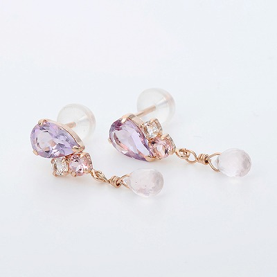 ピンクゴールドピアス