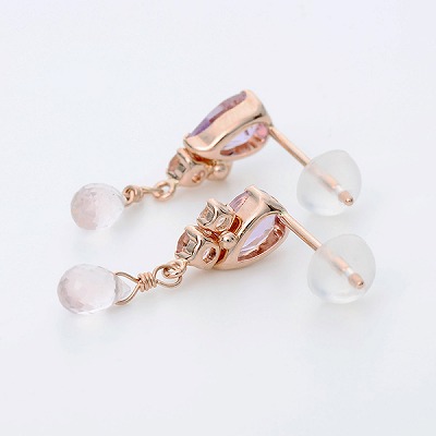 ピンクゴールドピアス