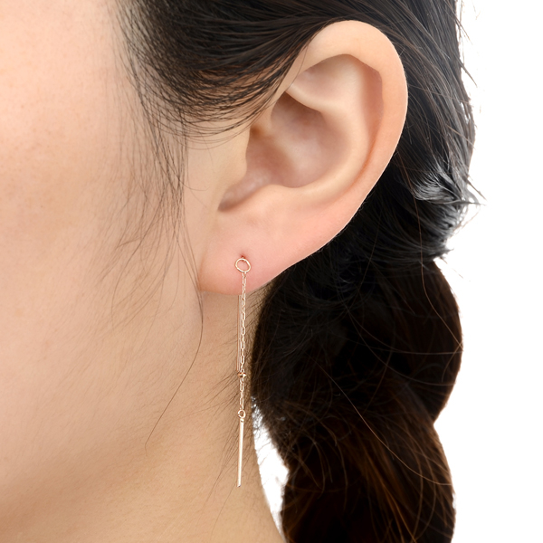 ピンクゴールドピアス