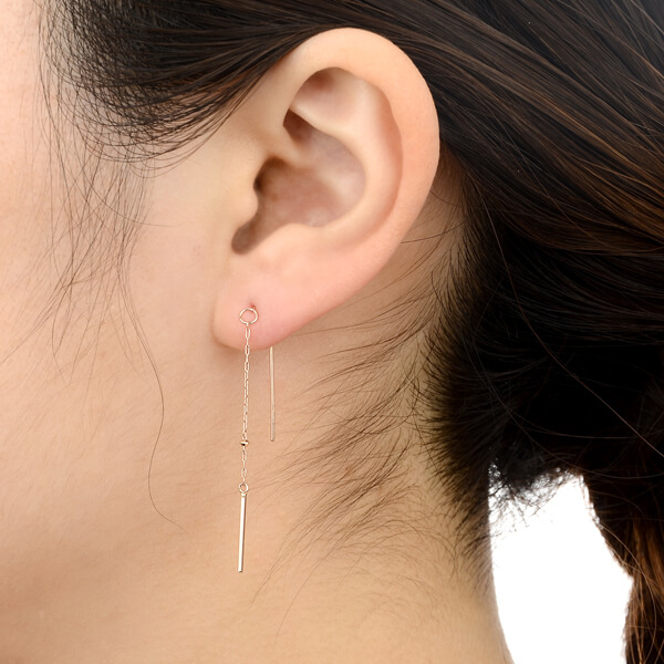 ピンクゴールドピアス