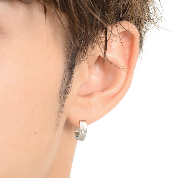 ステンレスフープピアス(片耳用)