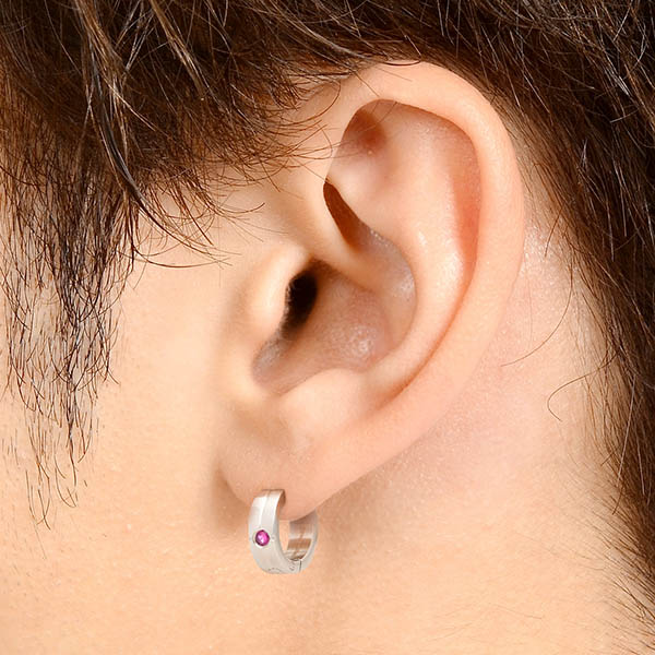 ステンレスフープピアス(片耳用)