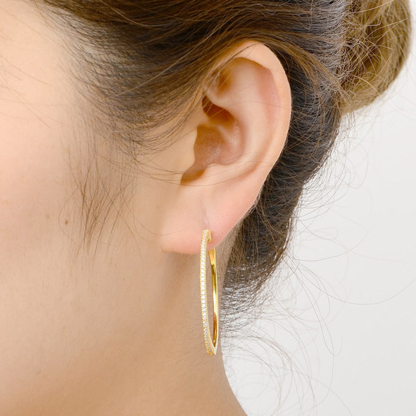 シルバーフープピアス