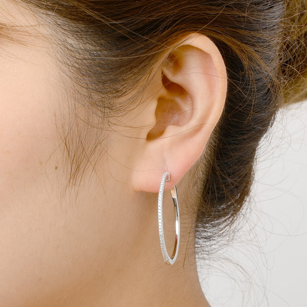 シルバーフープピアス