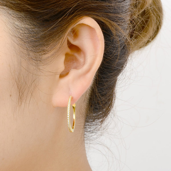 シルバーフープピアス