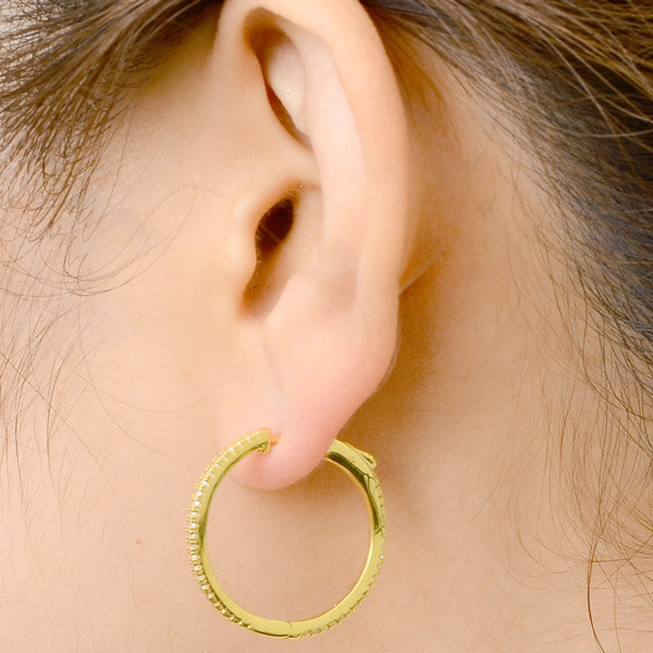 シルバーフープピアス