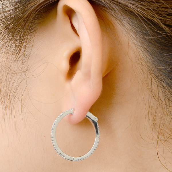 シルバーフープピアス