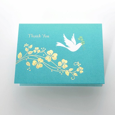 メッセージカード　感謝(鳥とクローバー)