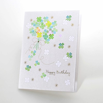 メッセージカード　誕生日(SWクローバーブーケ)