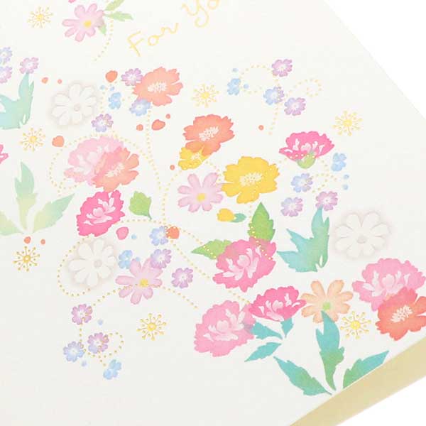 メッセージカード　多目的(ピンク小花)