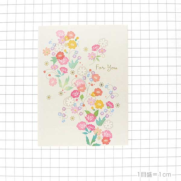 メッセージカード　多目的(ピンク小花)