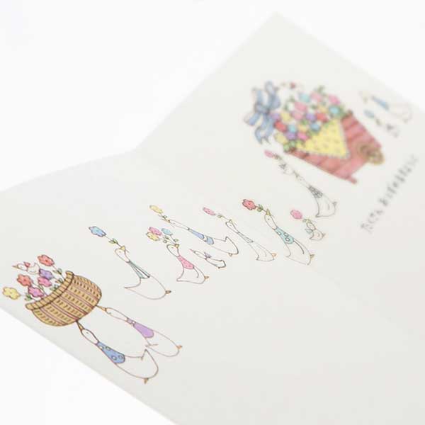 メッセージカード　多目的(アヒルと花車)