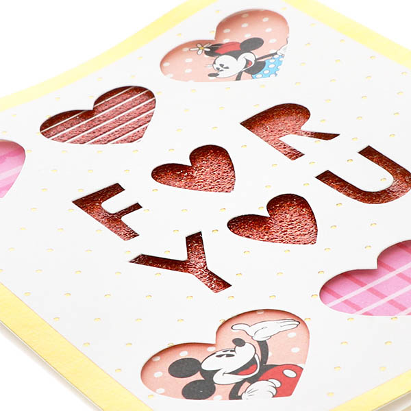 メッセージカード　多目的(ミッキー&ミニー・ハートの中から)