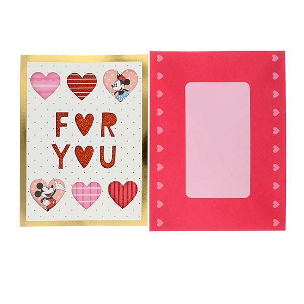 メッセージカード　多目的(ミッキー&ミニー・ハートの中から)