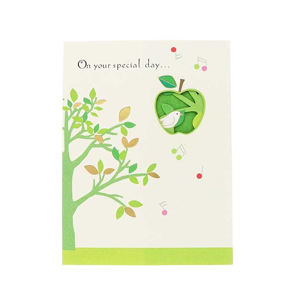 メッセージカード　誕生日(ハッピーアップル)