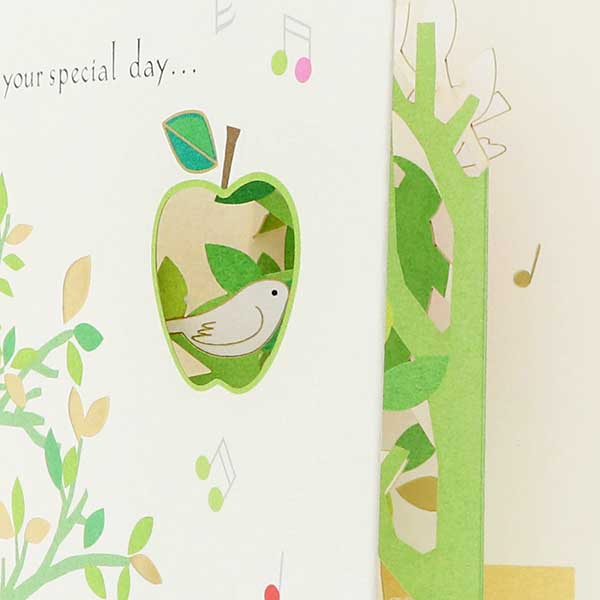 メッセージカード　誕生日(ハッピーアップル)
