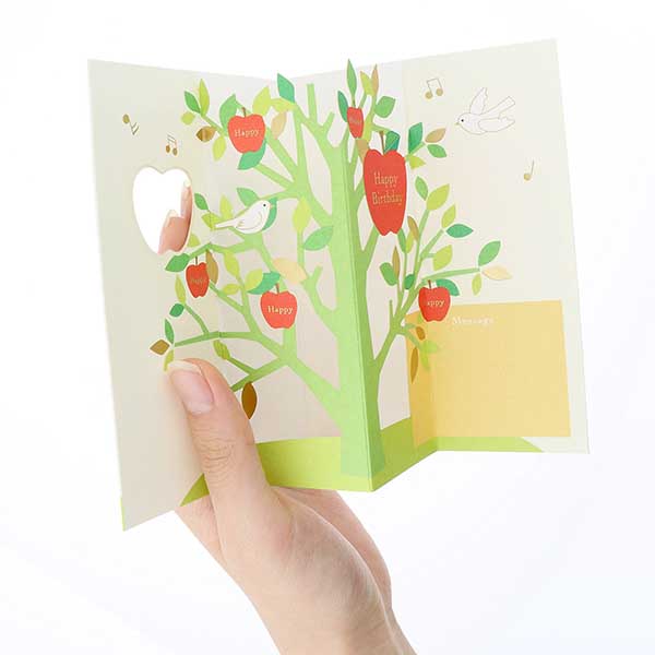 メッセージカード　誕生日(ハッピーアップル)