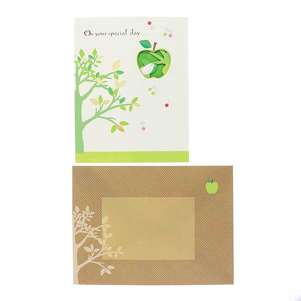 メッセージカード　誕生日(ハッピーアップル)