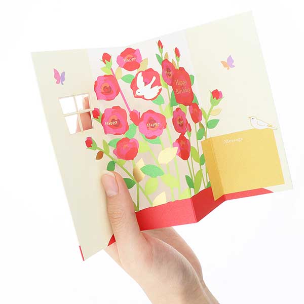 メッセージカード　誕生日(ハッピーフラワー)