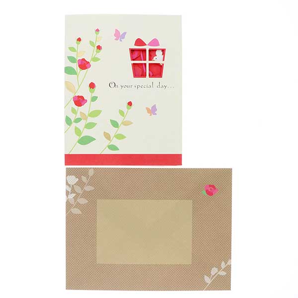 メッセージカード　誕生日(ハッピーフラワー)