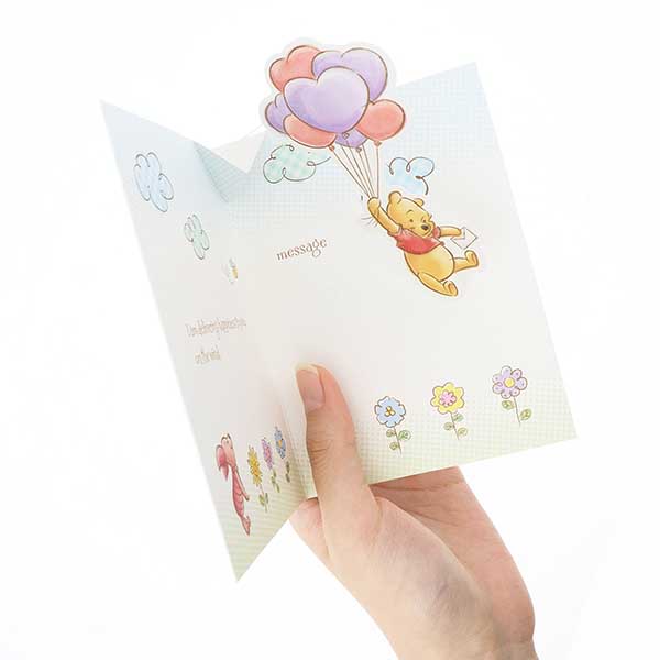 メッセージカード　多目的(プーさん・花と風船)