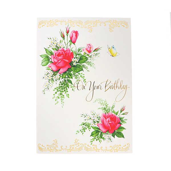 メッセージカード　誕生日(ローズアレンジ)