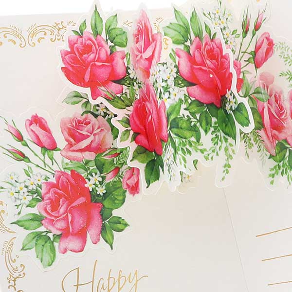 メッセージカード　誕生日(ローズアレンジ)