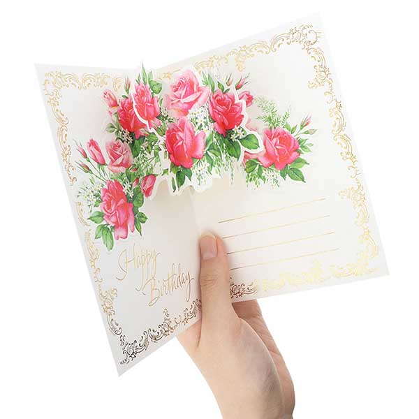 メッセージカード　誕生日(ローズアレンジ)