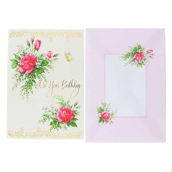 メッセージカード　誕生日(ローズアレンジ)