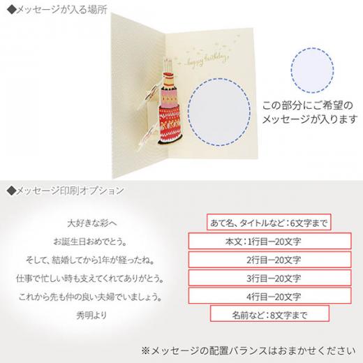 メッセージカード　誕生日(ミッキー&ミニー・立体ケーキ)