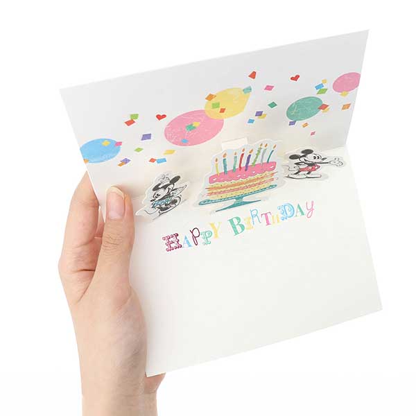 メッセージカード　誕生日(ミッキー&ミニー・飾り文字)