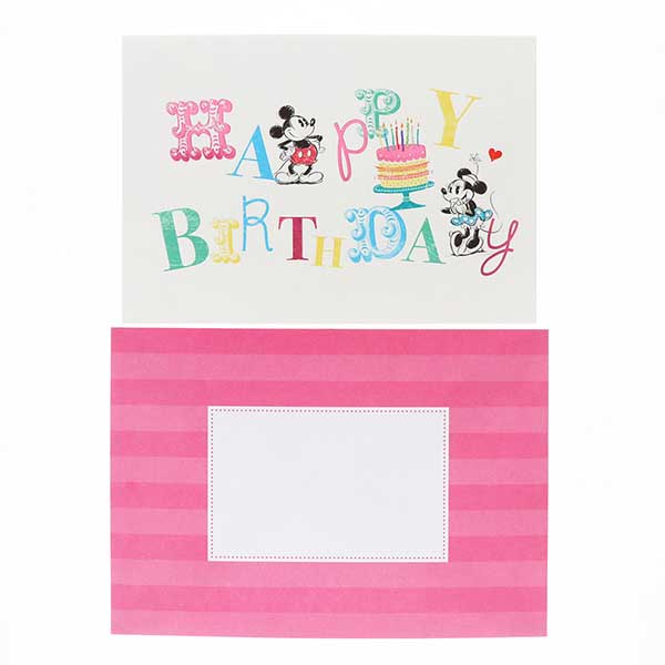 メッセージカード　誕生日(ミッキー&ミニー・飾り文字)