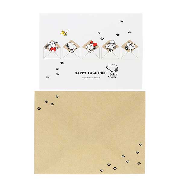 メッセージカード 多目的(スヌーピー・仲間と手紙)