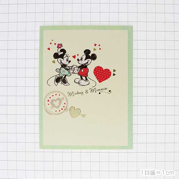 メッセージカード 多目的(ミッキー&ミニー・ミントハート)