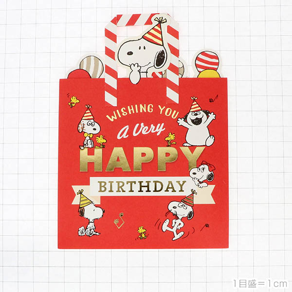 メッセージカード　誕生日(スヌーピー・兄弟バック)