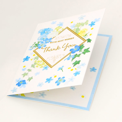 メッセージカード　感謝(ブルーブーケ)