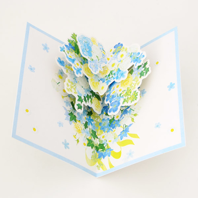 メッセージカード　感謝(ブルーブーケ)