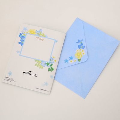 メッセージカード　感謝(ブルーブーケ)