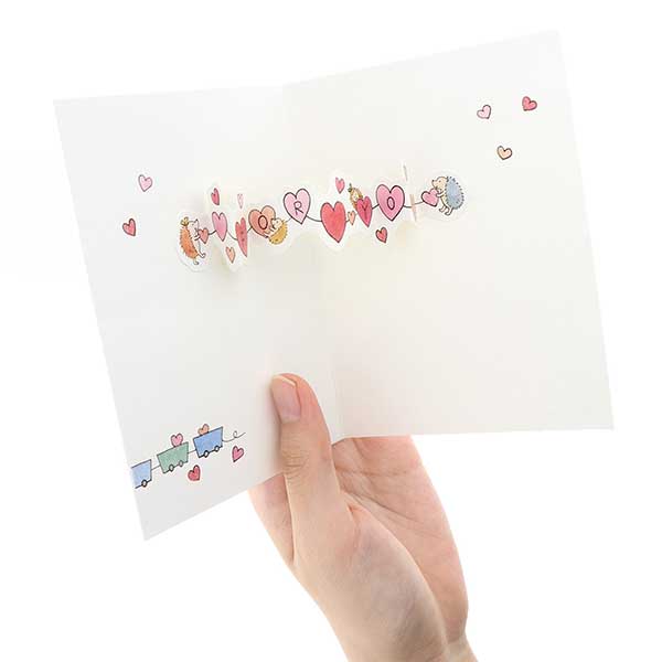 メッセージカード　多目的(はりねずみとハート)