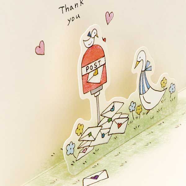 メッセージカード　感謝(アヒルと手紙)