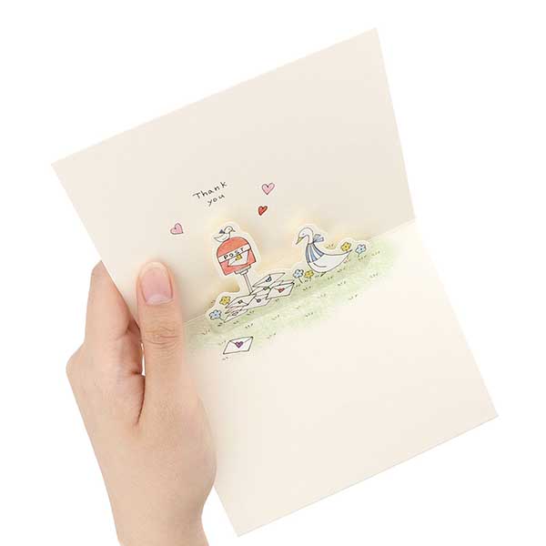 メッセージカード　感謝(アヒルと手紙)