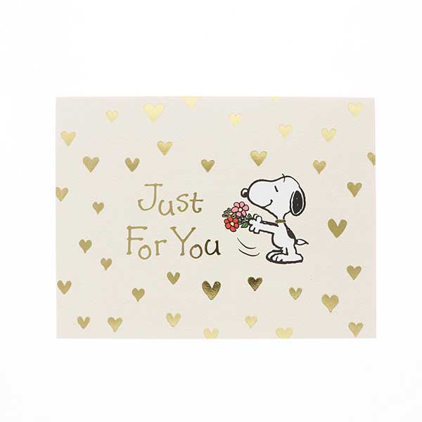 メッセージカード　多目的(スヌーピー・ゴールドハート)