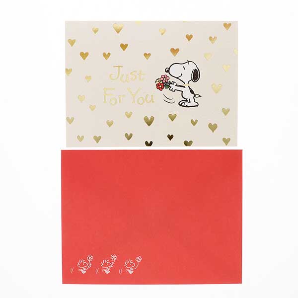 メッセージカード　多目的(スヌーピー・ゴールドハート)