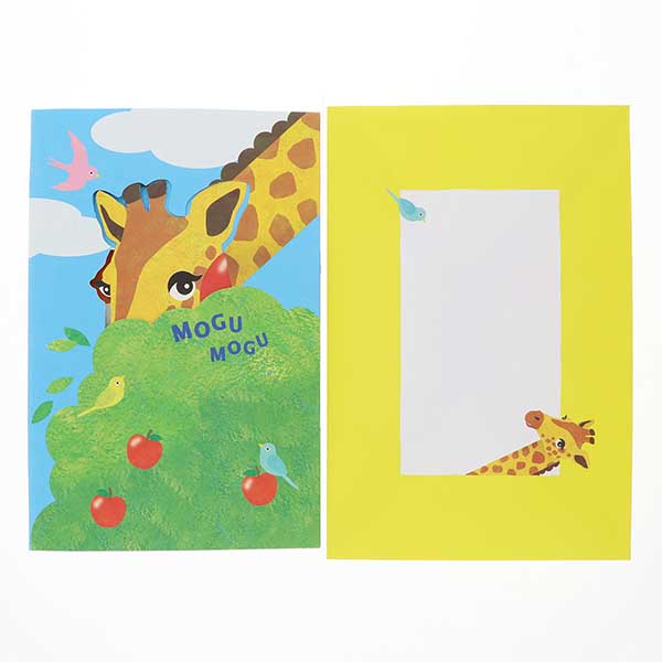 メッセージカード　誕生日(キリンと風船)