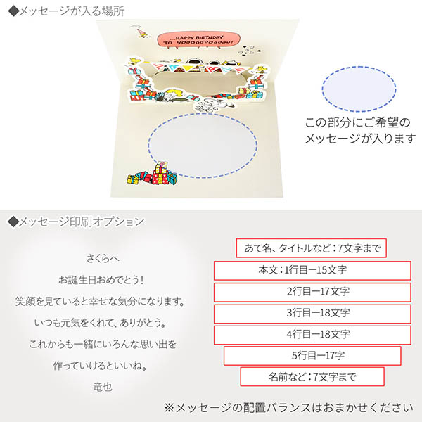 メッセージカード　誕生日(スヌーピー・パーティーガーランド)