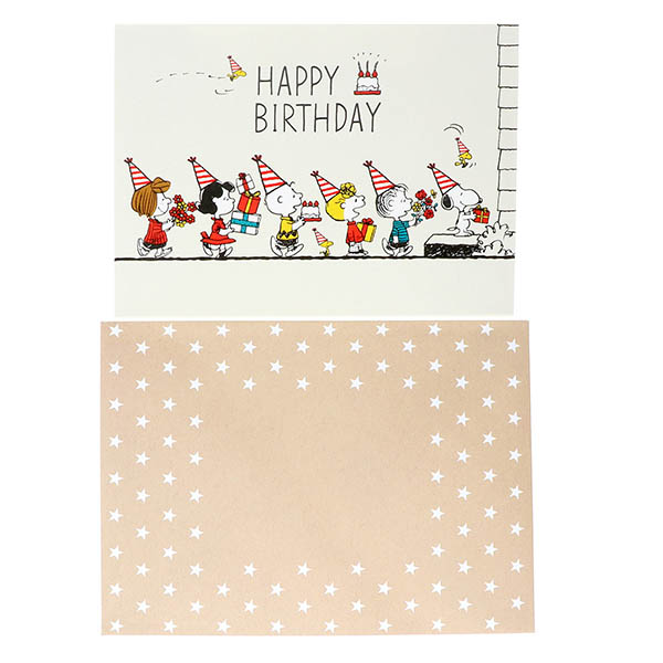 メッセージカード　誕生日(スヌーピー・パーティーガーランド)